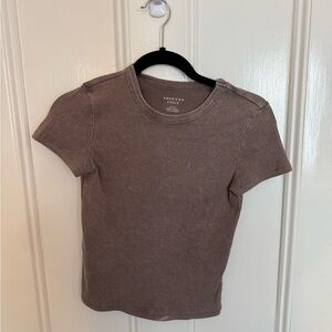American Eagle Outfitters Brown Ribbed Women's Top
